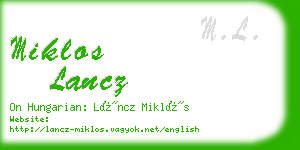 miklos lancz business card